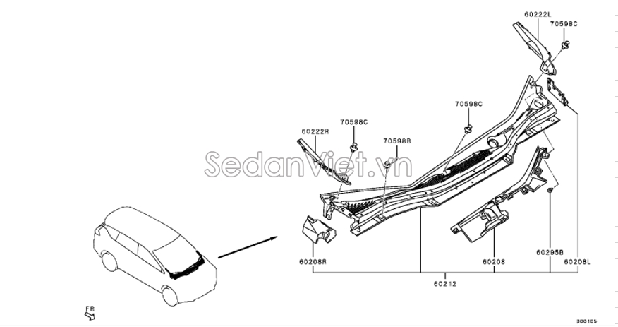 Nẹp chân kính chắn gió trước Mitsubishi Xpander 2020-2022