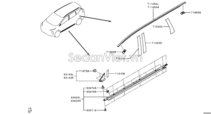 Nhựa ốp trang trí ngoài cánh cửa trước 7410B441XA