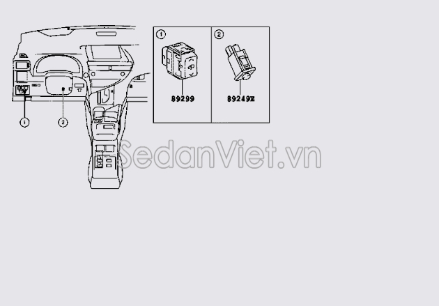 Công tắc điều khiển hệ thống nâng gầm 8924948010