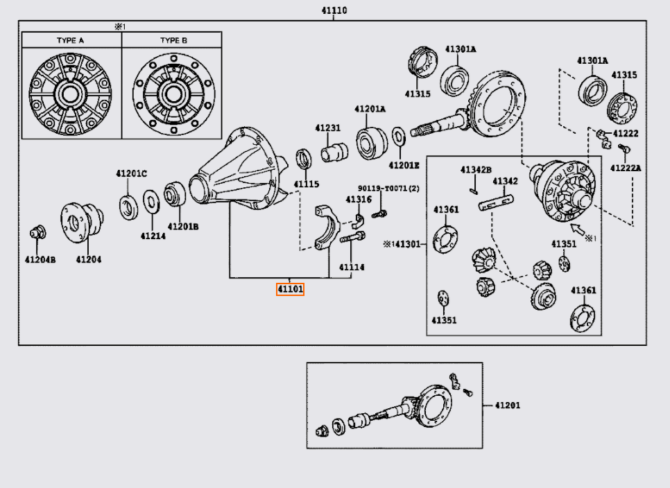 Cụm vi sai Toyota Hillux 2012-2014