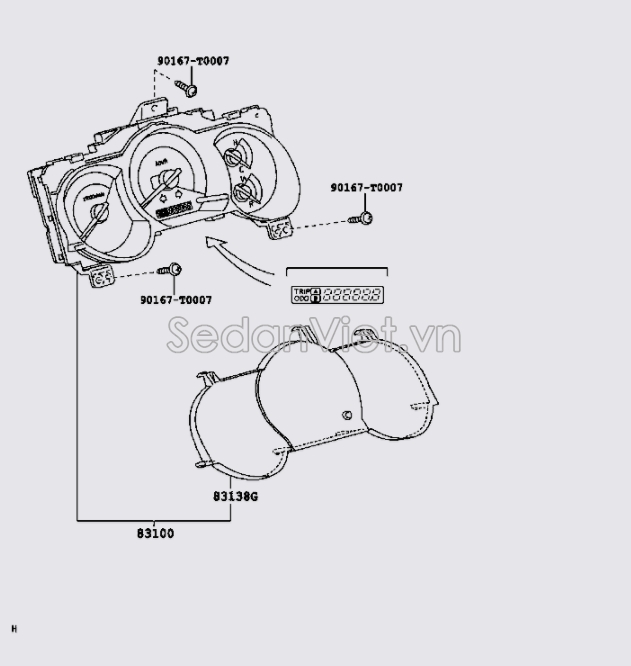 Đồng hồ táp lô 83800F0B41