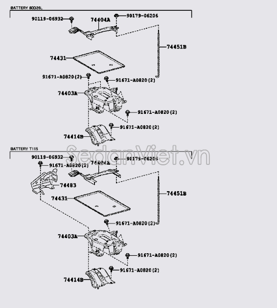 Giá đỡ bình ắc quy 7440348080