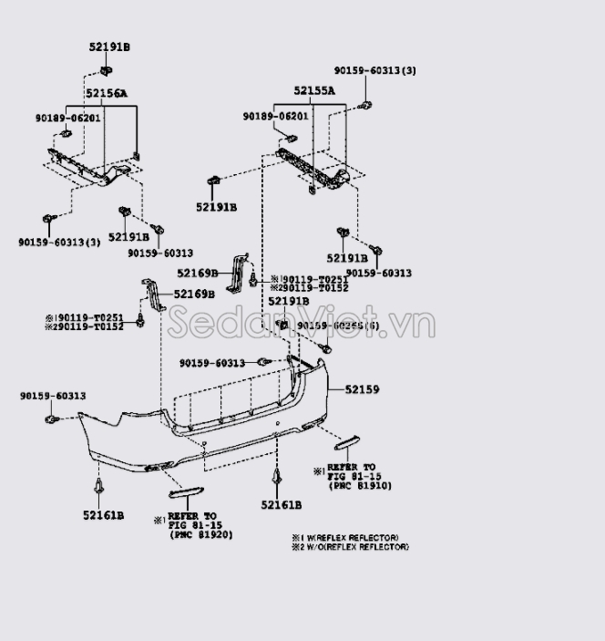 Nẹp cài cản đoạn ngắn 521560K020