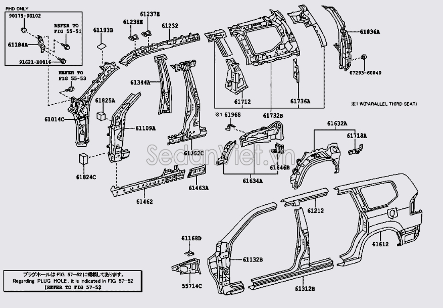 Xương trụ C lớp trong Toyota Land Cruiser Prado 2004-2009