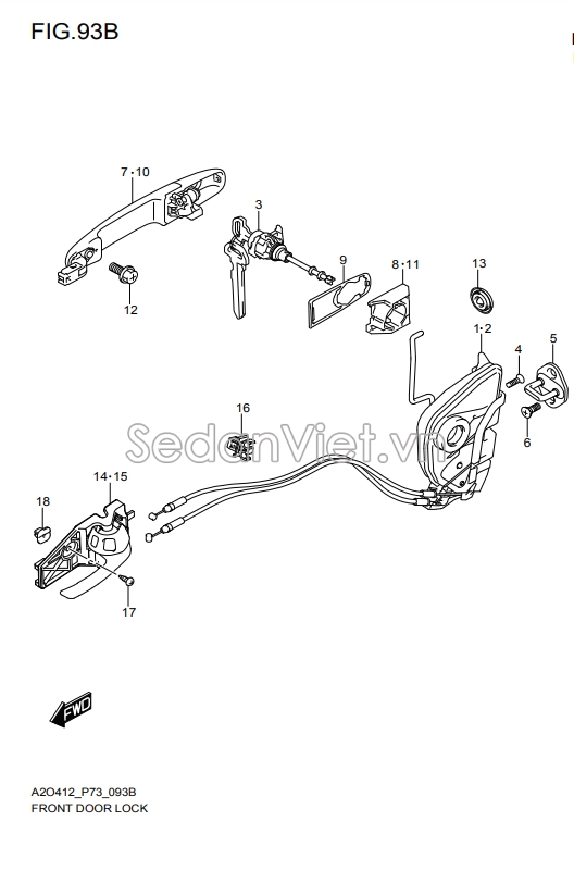 Tay mở cửa ngoài sau 8281057860ZTS