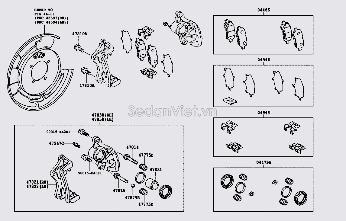 Bộ đệm chống ồn phanh sau 049460T010