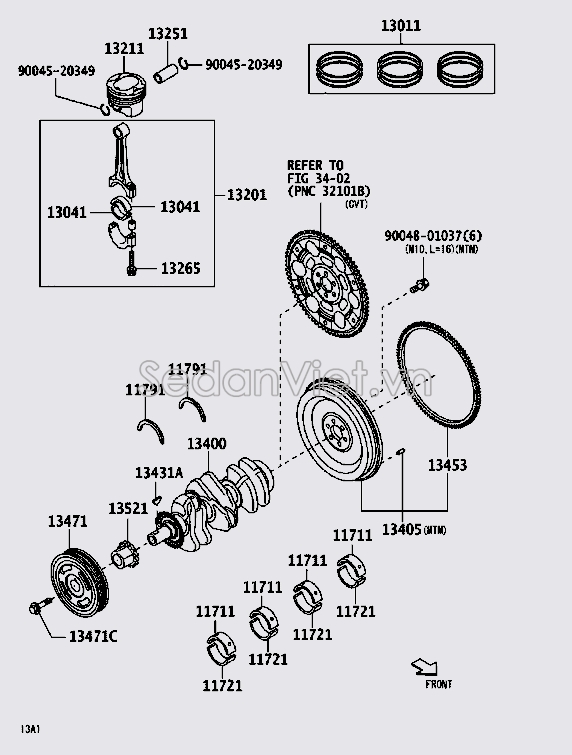 Bạc trục cơ 11711BZ13002