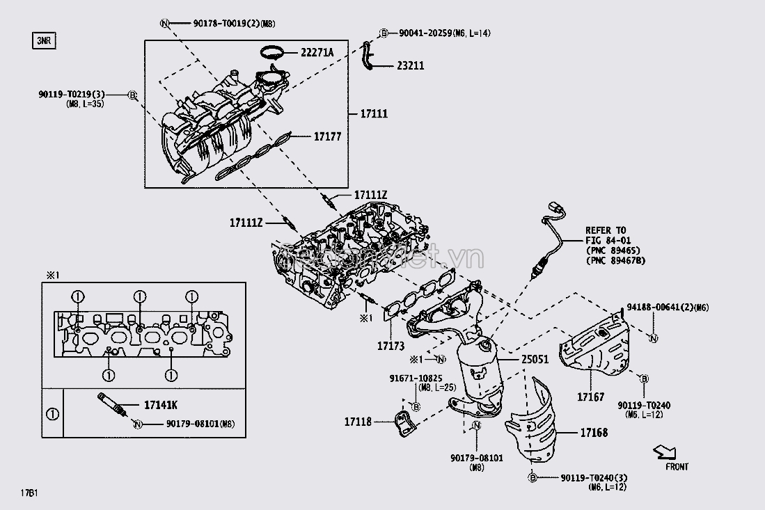 Tấm cách nhiệt cổ xả 171680Y020