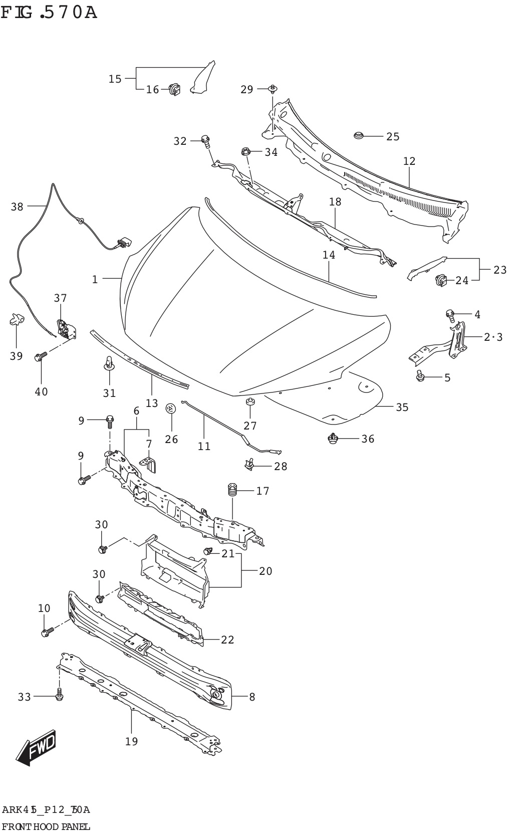 Thanh chống nắp capo trước 7231073R00