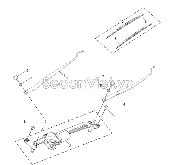 Mô tơ gạt mưa trước 10345633