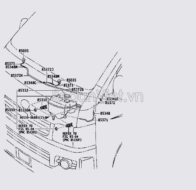 Ống dẫn nước rửa kính đằng sau 9009933080