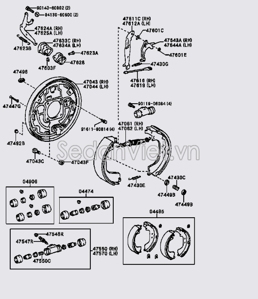 Cần đẩy phanh sau 4761635030