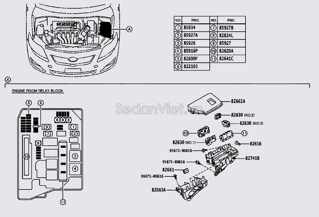 Nắp hộp cầu chì đầu xe 8266212370