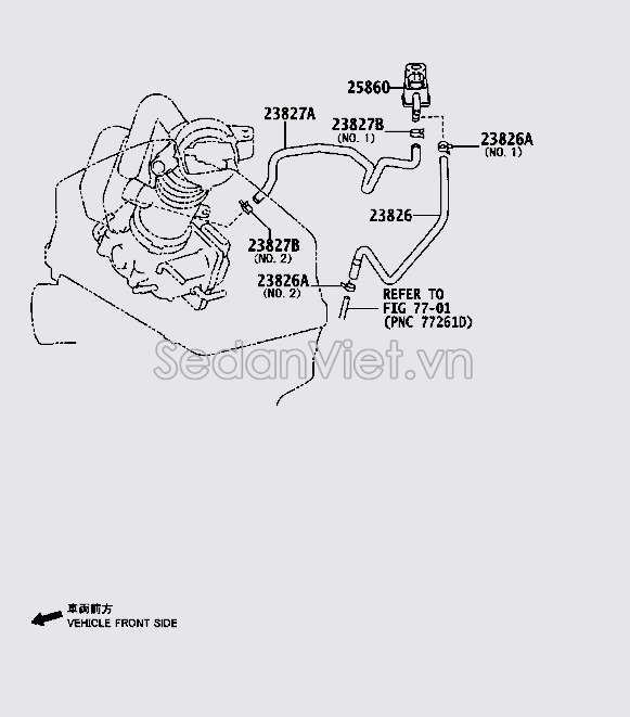 Ống hơi van chân không 178930H070