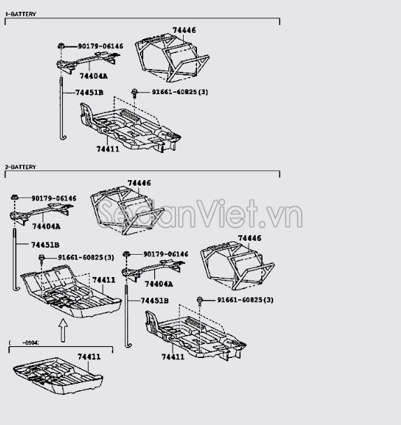 Giá đỡ bình ắc quy 7441126120