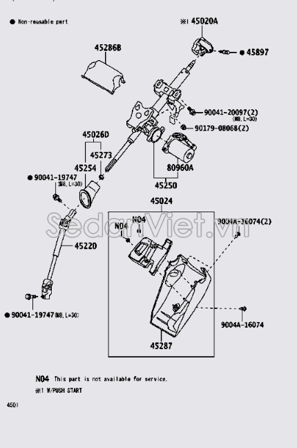 Cao su chụp bụi khớp các đăng lái 45254BZ120