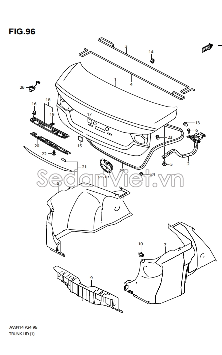 Nhựa ốp công tắc mở cốp hậu 7724179P00000