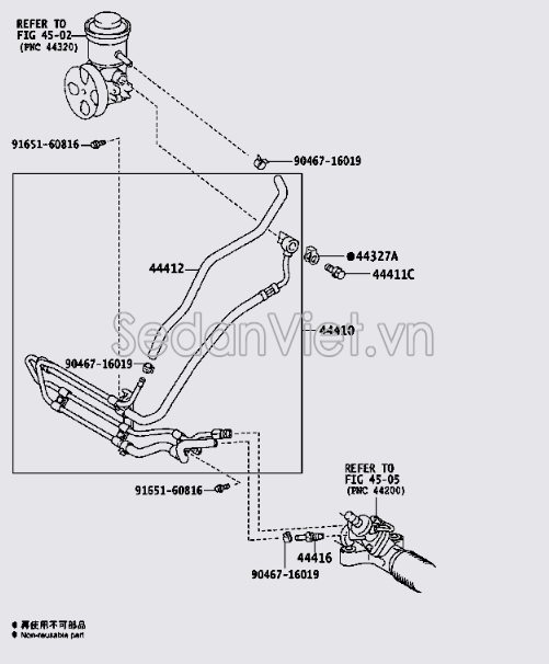 Ống ti ô trợ lực lái 4441026A40