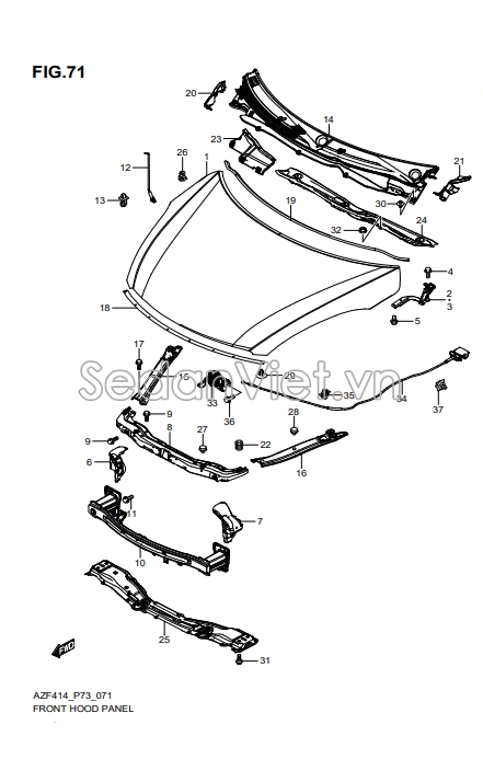 Ti chống nắp Capo 7231071L01000