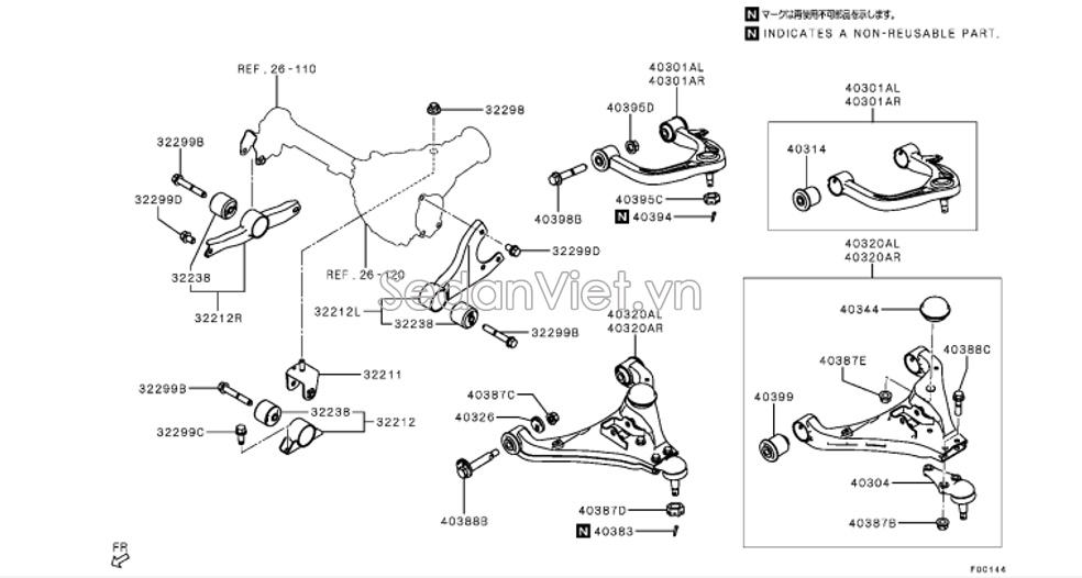 Càng A sau Mitsubishi Triton 2024-2025