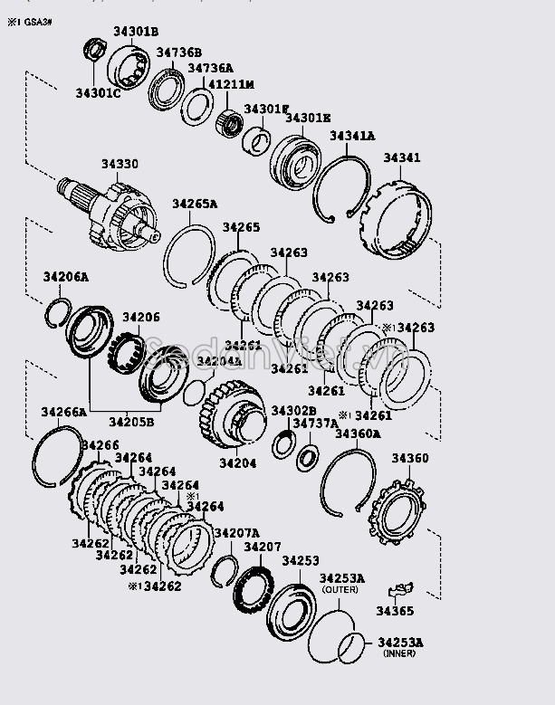 Piston hộp số tự động 3425328010