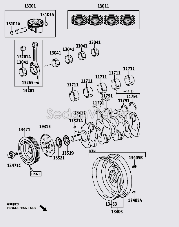 Bạc trục cơ 117010T04101