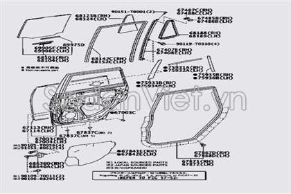 Gioăng trượt kinh cánh cửa 681520K040