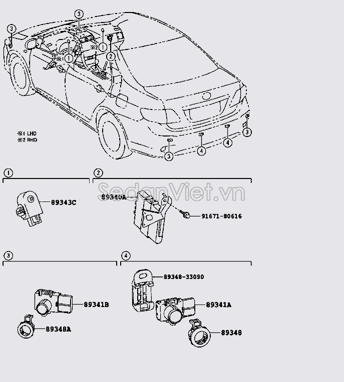 Hộp điều khiển đỗ xe 8934012080