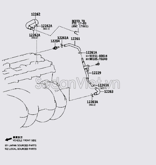 Ống hơi thừa 122630C010