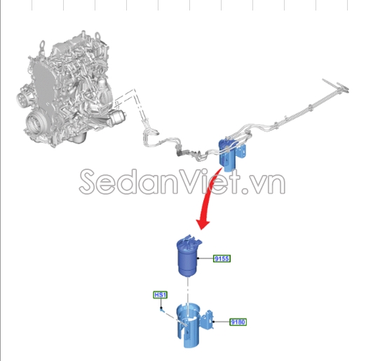 Giá đỡ lọc dầu động cơ MB3Z9A335B