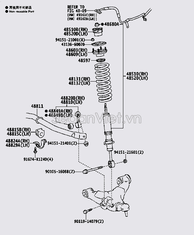 Lò xo giảm xóc trước 4813160D90