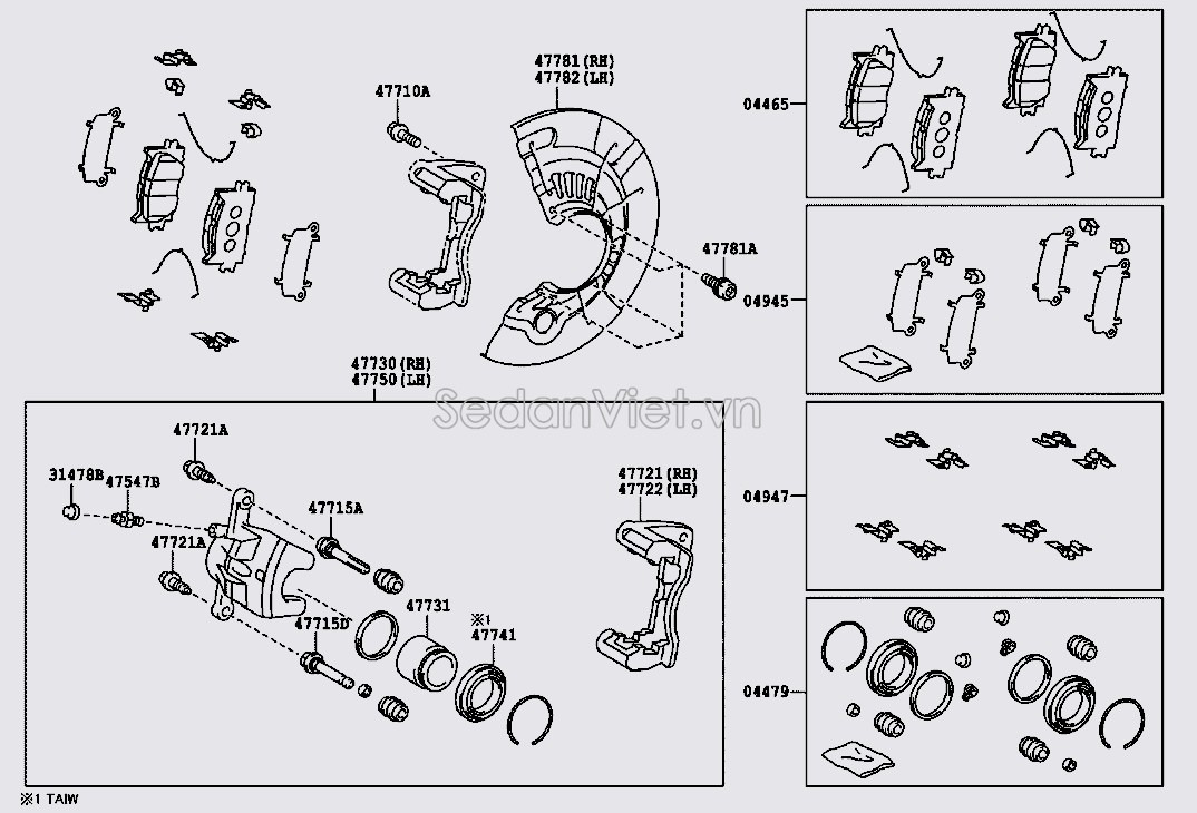 Cụm gông phanh trước 4772106281