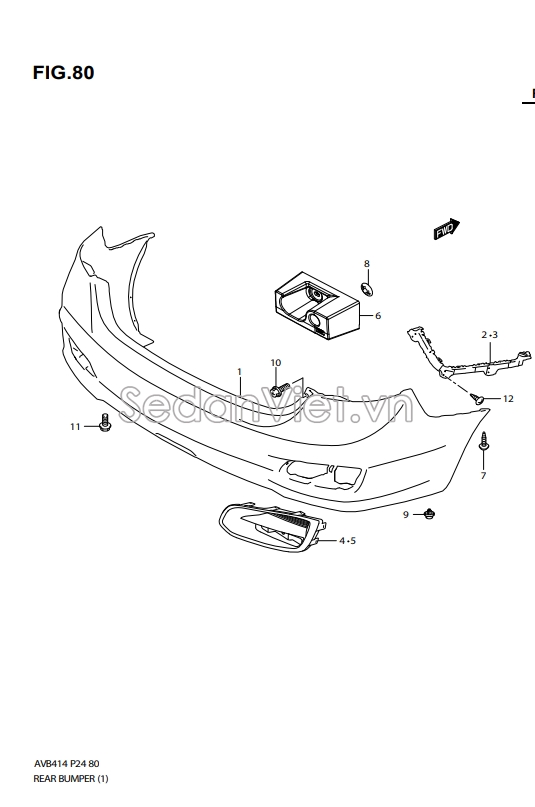 Nẹp cài cản sau 7182179P00000