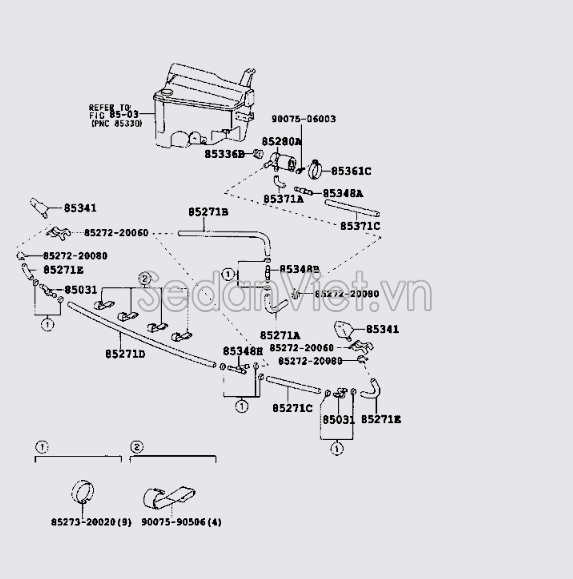 Ống dẫn nước rửa đèn pha 9044514040