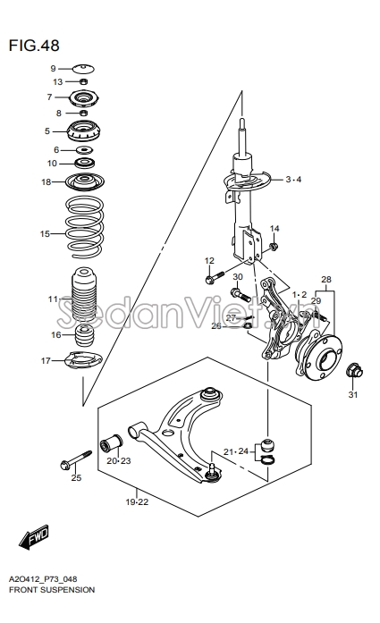 Bát bèo giảm xóc trước 4171052R00000