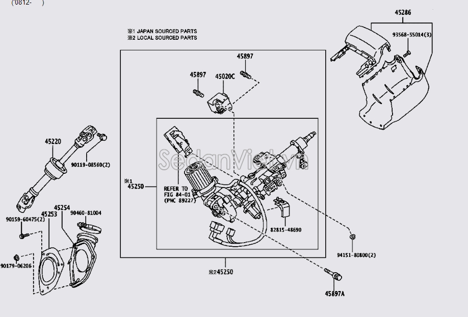 Khớp các đăng lái 4522048200