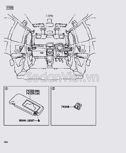 Chắn nắng trong xe 74320BZA60B0