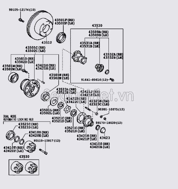 Cụm cài cầu trước 4353069065