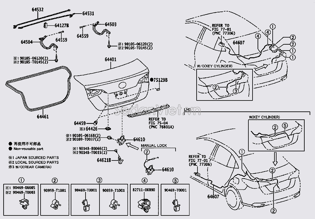 Gioăng cốp hậu 644610D180