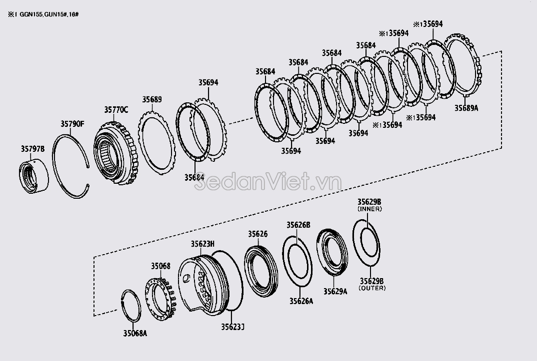 Piston hộp số tự động 356230K020