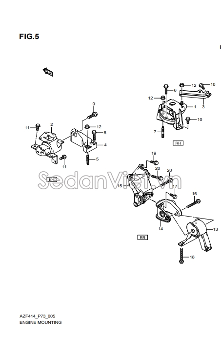 Giá bắt chân máy sau 1175171LB0