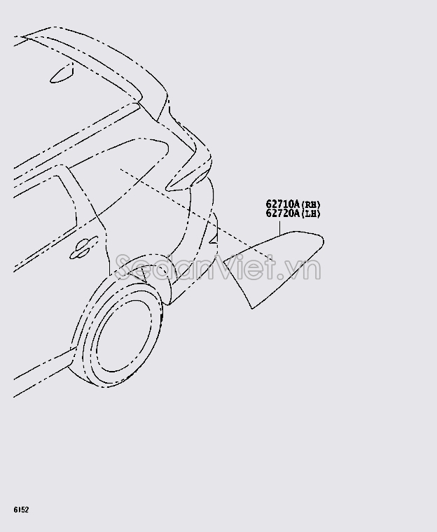 Kính chắn gió sau 62710BZ040