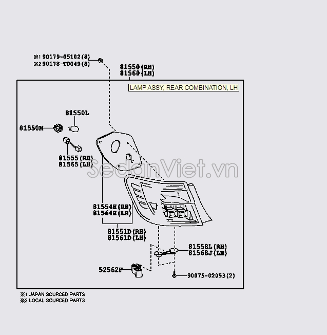 Dây điện bóng đèn hậu 8155506540