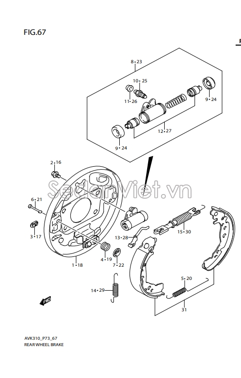 Móc hãm cần tăng chỉnh phanh 5378284M00000