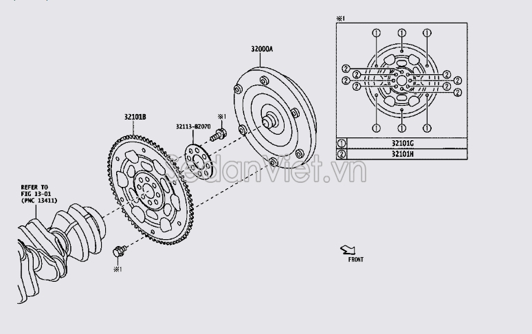 Bánh răng quả bí hộp số 32101BZ100