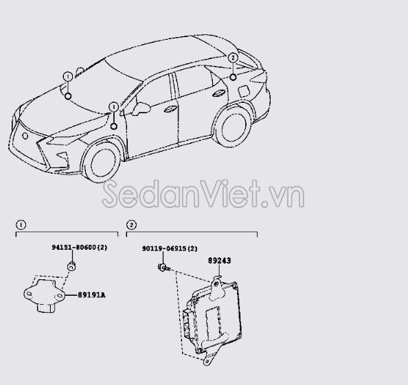 Hộp điều khiển nâng hạ đèn gầm 8924348010