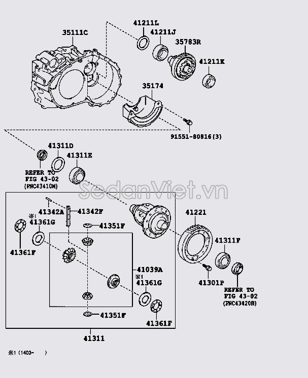 Bộ vi sai hộp số tự động 4130133100