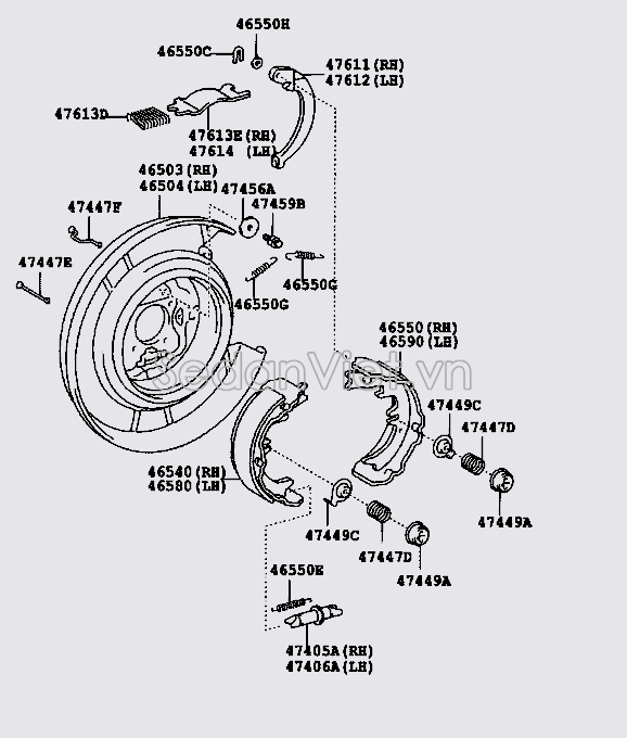 Guốc phanh tay 4655033020