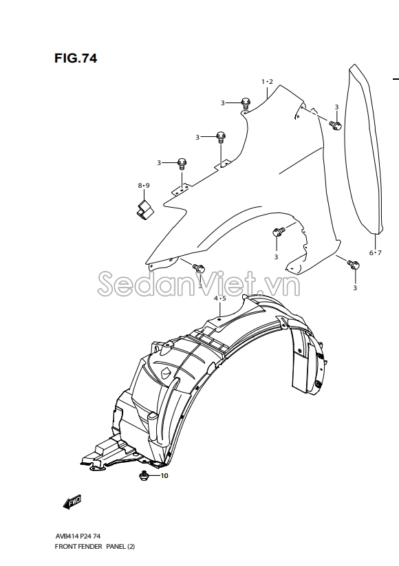 Ốp chắn bùn tai xe 7235179P00000