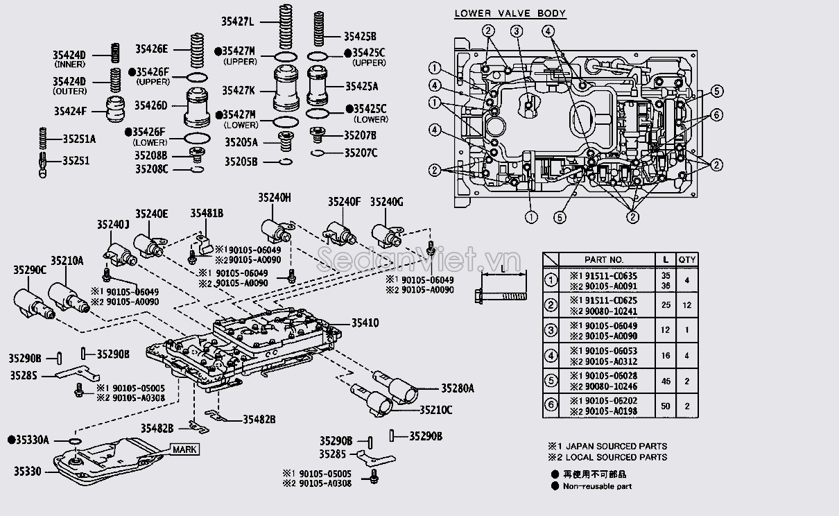 Piston van hộp số tự động 3542534010